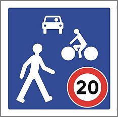 Schild Begegnungszone (Frankreich)